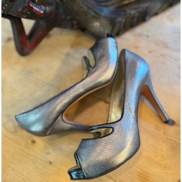 Luciano Padovan Italian Leather Peep-Toe Heels | Size 39 (US 8.5–9) - Picture 9 of 14
